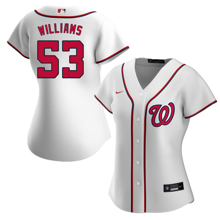 Nike Women #53 Austen Williams Washington Nationals Baseball Jerseys Sale-White